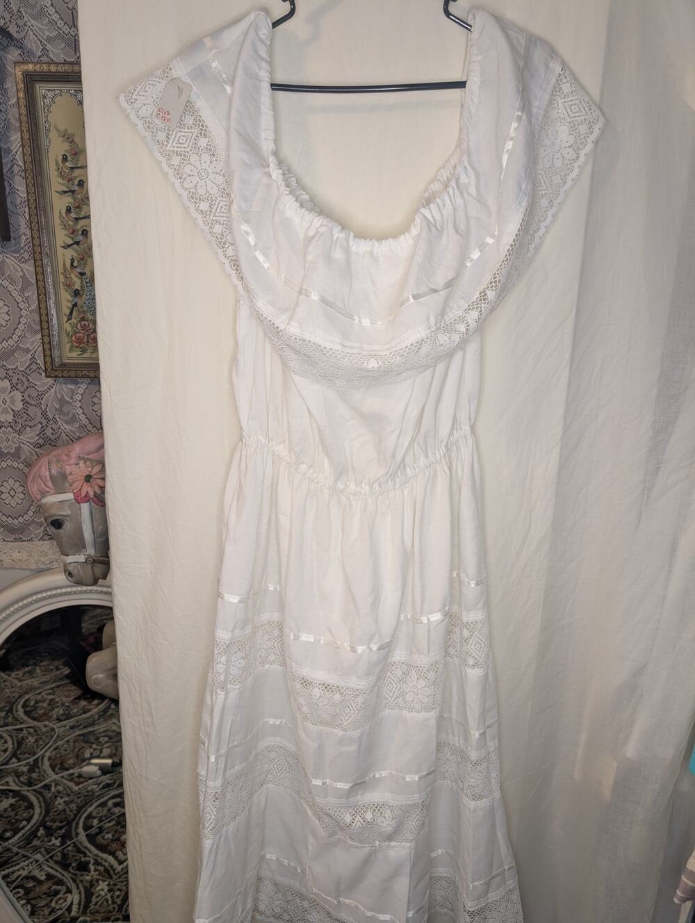 Crisp white traditional maxi dress
